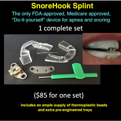SnoreHook Splint:  One set of components with trays and thermobeads
