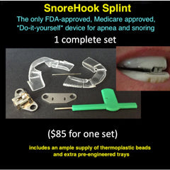 SnoreHook Splint:  One set of components with trays and thermobeads