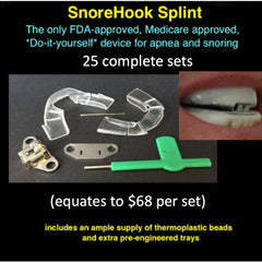SnoreHook Splint: 25 complete sets of components